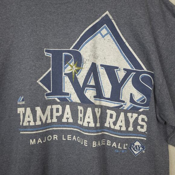 Tampa Bay Devil Rays Majestic Men's Short Sleeve T-Shirt XL Gray - Picture 3 of 6